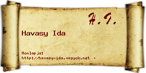 Havasy Ida névjegykártya